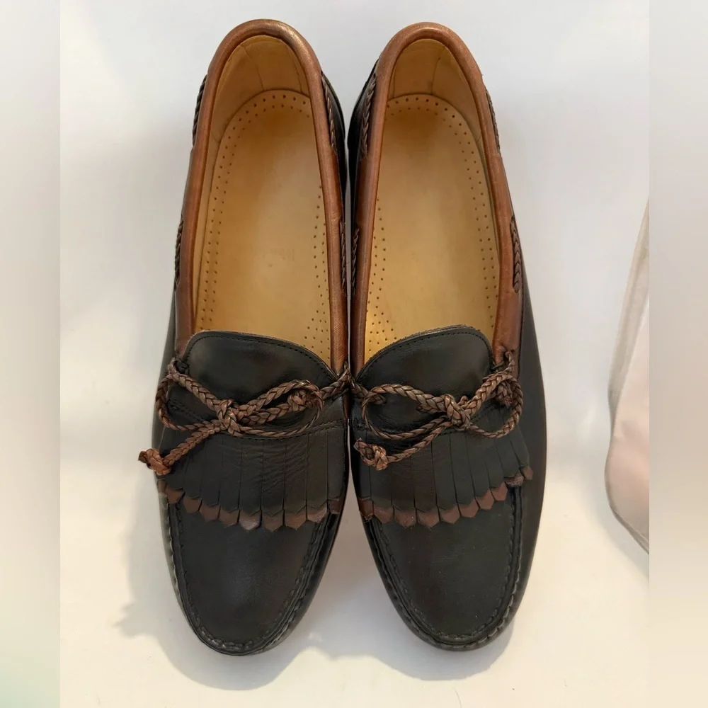 Allen Edmonds Woodstock Black & Brown Leather Braid Loafers sz 11.5 EEE - Picture 3 of 10